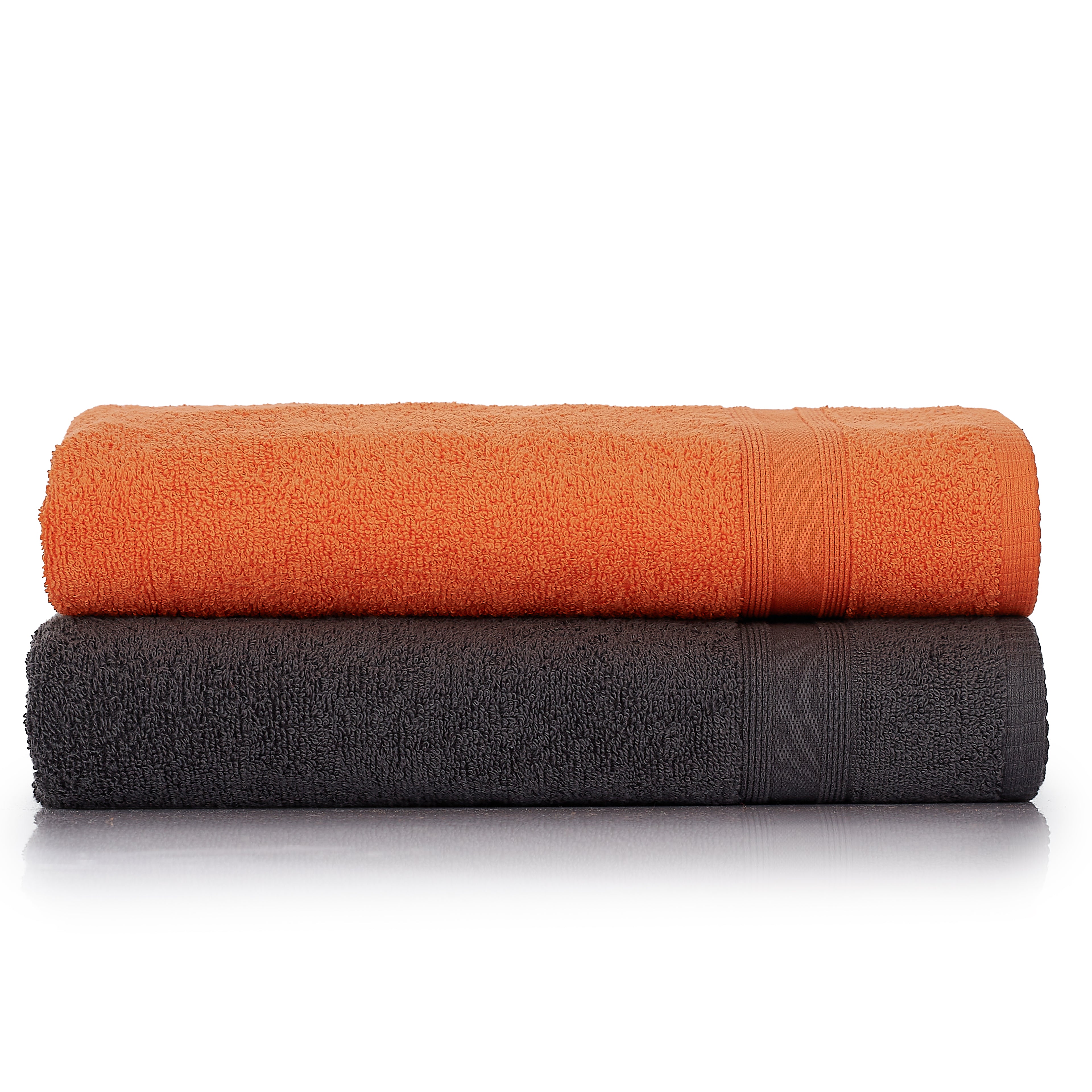 Orange and gray towels sale